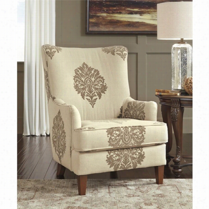 Ashley Berwy Nview High Back Fabric Accent Chair In Quartz