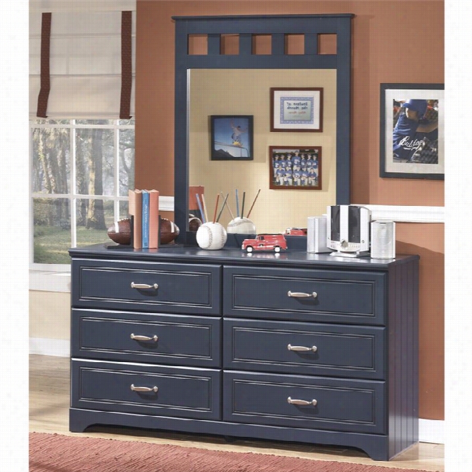 Ashleh Leo 2 Piece Wood Dresser Set In Blue