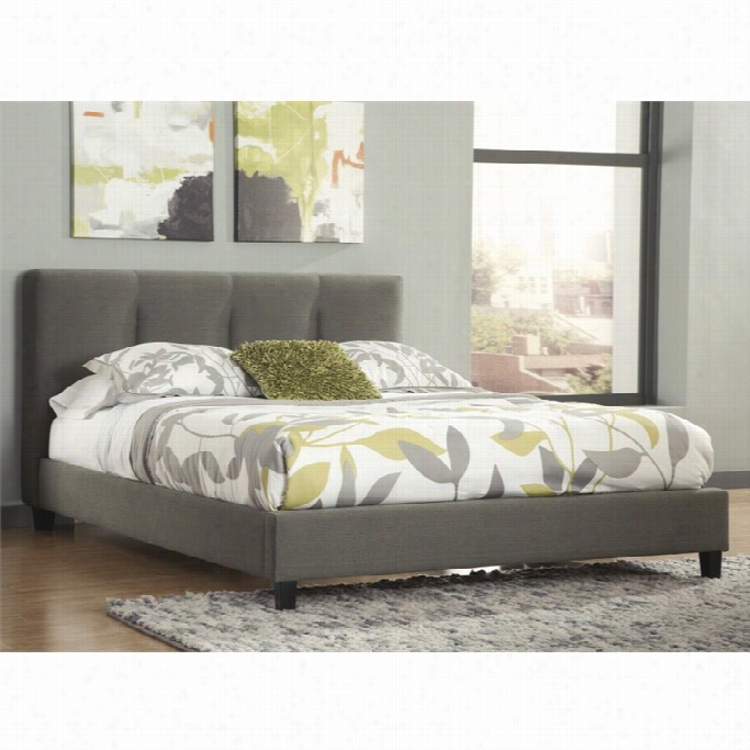 Ashley Masterson Tuf Td Upholstered Queen Panel Bed In Gray
