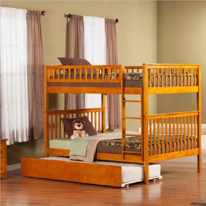 Atlantic Furniture Woodland Bunk Be Dwit H Trundle Bed In Caraelt-win Over Twin