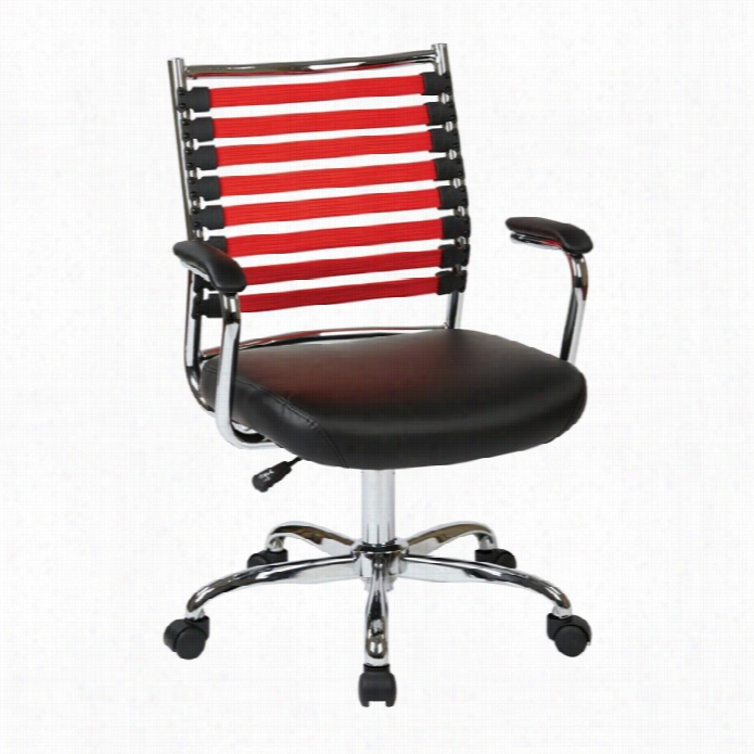 Avenue Six Randzl Black Office Chair With Red Elastic Straps