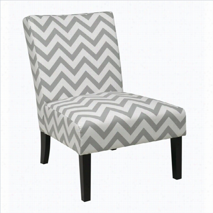Avenue Six Victoria Upholstered Slipper Chair In Gray  Geometric Pattern