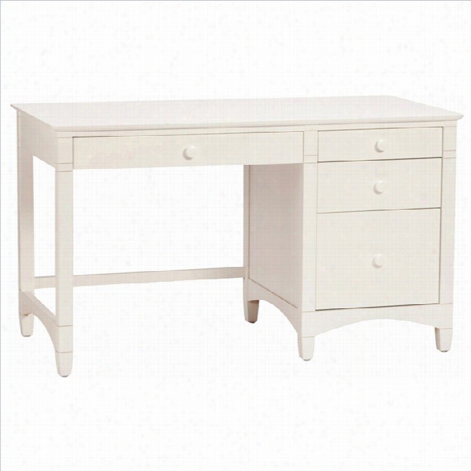 Blton Furniture Essex Pedestal Desk In White