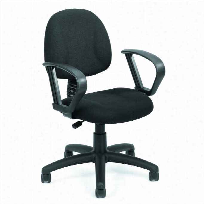 Boss Office Products Deluxe Posture Office Chair With Loop Arms-blue