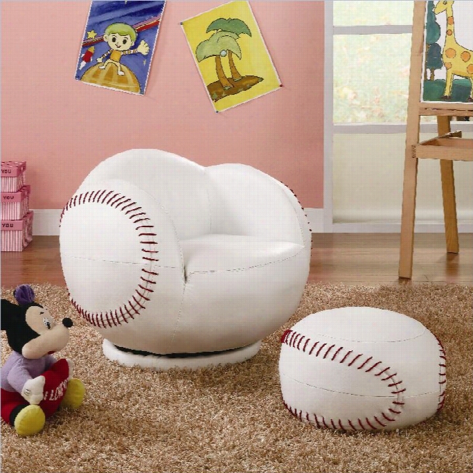 Coaster Kids Sports Chairs Small Kids Baseball Chair And Ottomaj