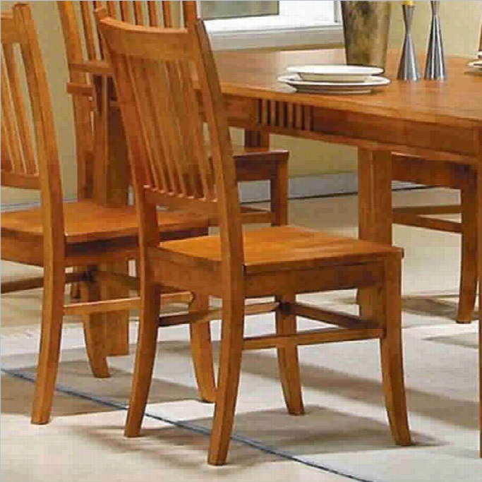 Coaster Meadowbrook Slat Back Miss Ion Dining Chair In Warm Medium Brown