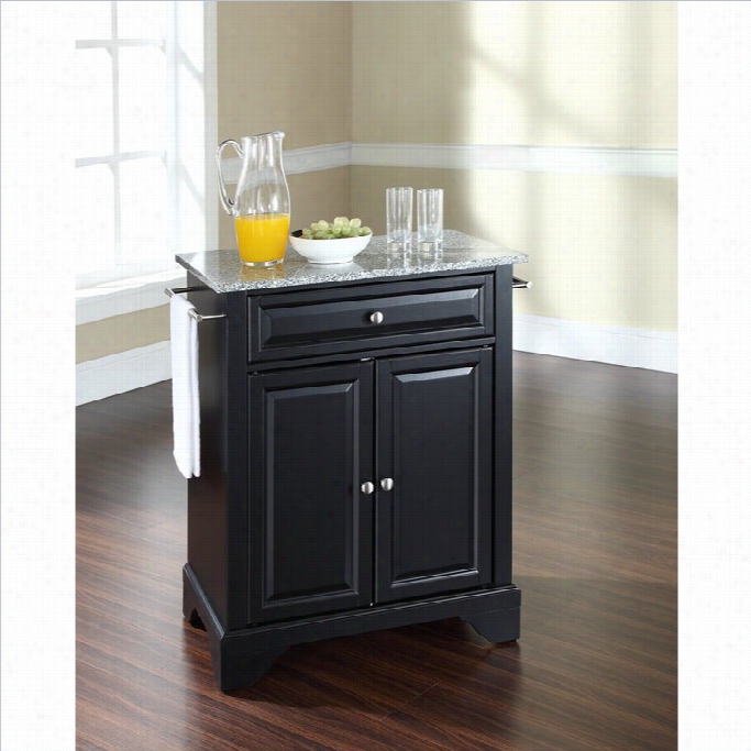 Crosley Furniiturre Lafaywtte Solid Granite Top Kitchen Island In Black