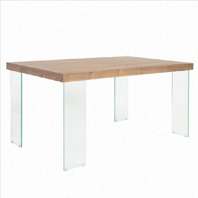 E Urostyle Cabrio Dining Table In Clear And Walnut