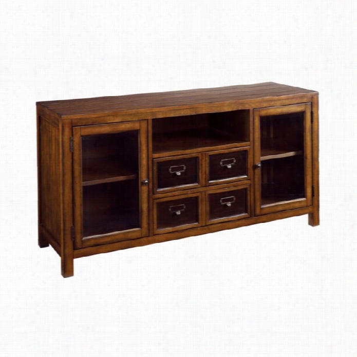 Hammary Mercantlie Entertainment Console/tv Stand In Whiskey Finish