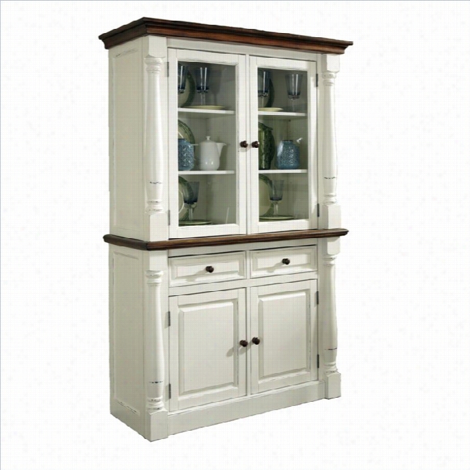 Home Styles Monarch Buffet And Hutch In White And Oak Finihs