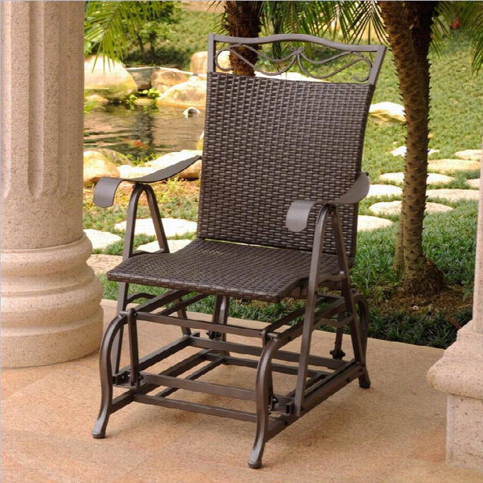 International Caravan Valencia Single Patio Glider Chair In Choclate