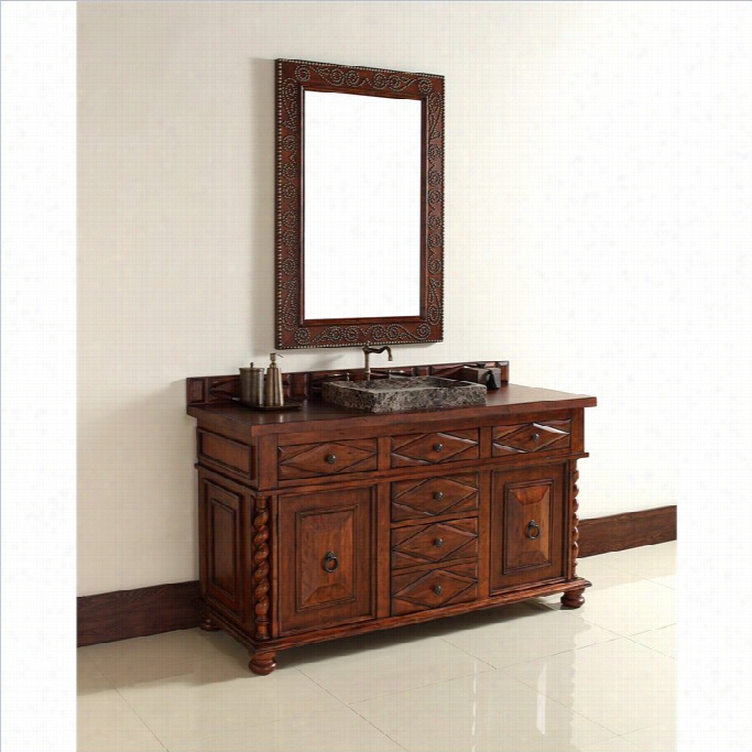 Jamesm Artin Continental 60 Single Bathroom Vanity In Burnisshed Cherry