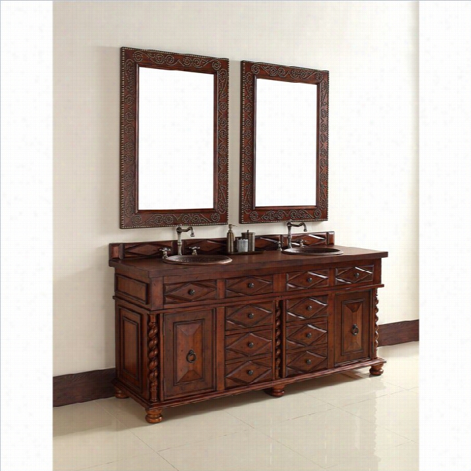 James Mmartin Continental72 Double Bathroom Vanity In Bu Rnished Cheryr