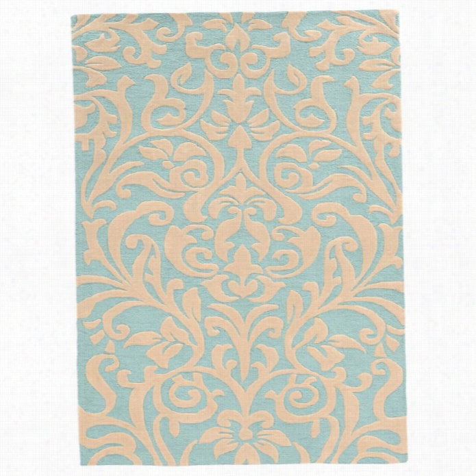 Linon Trio 5' X 7' Domask Hand Tufted Rug In Aqua