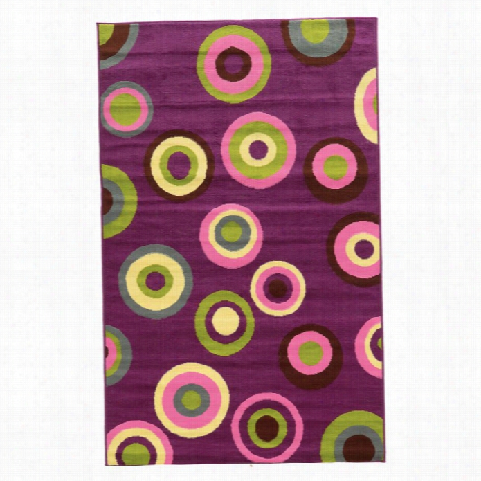 Linon Tween 4'4 X  6' Circles  Pu Rple Rug