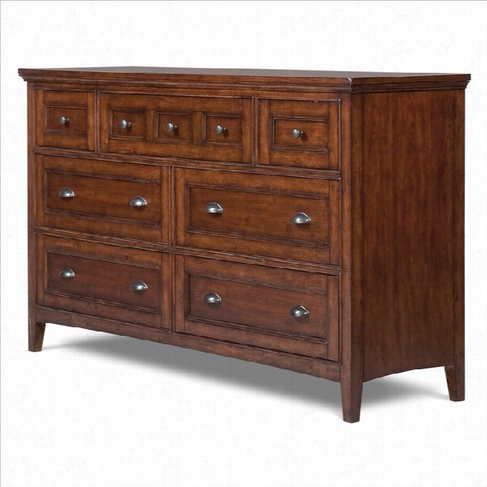 Magnusssn Harrison 7 Drawer Double Dresser In Cherry Finish