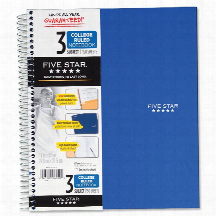 Mead Five Stwr 3-subject  Notebook