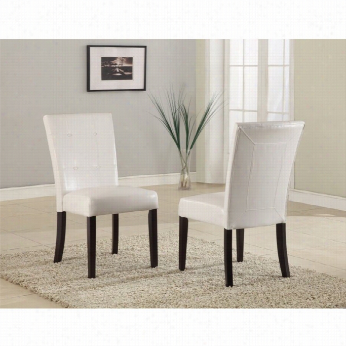 Modus Bossw Parsons Dining Chair In White Leathedette (set Of 2)