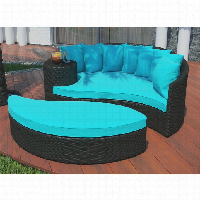 Modway Taiiji Patio Dagbed In Espresso And Turquoise