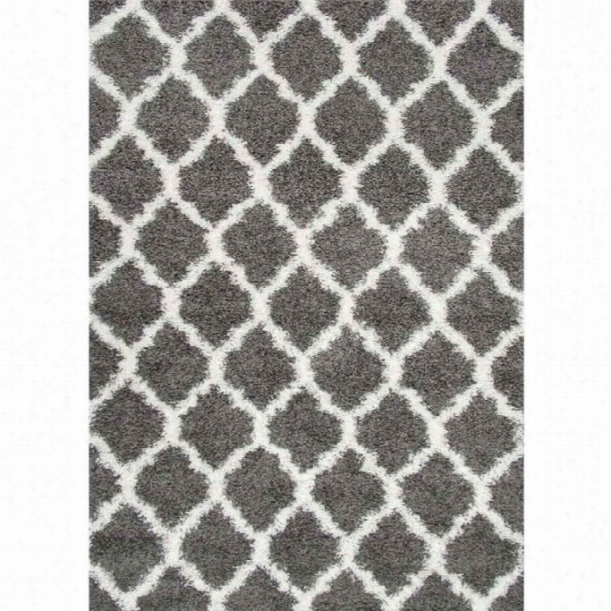 Nuloom 8' X 10' Modern Trellis Shag Rug In Gray