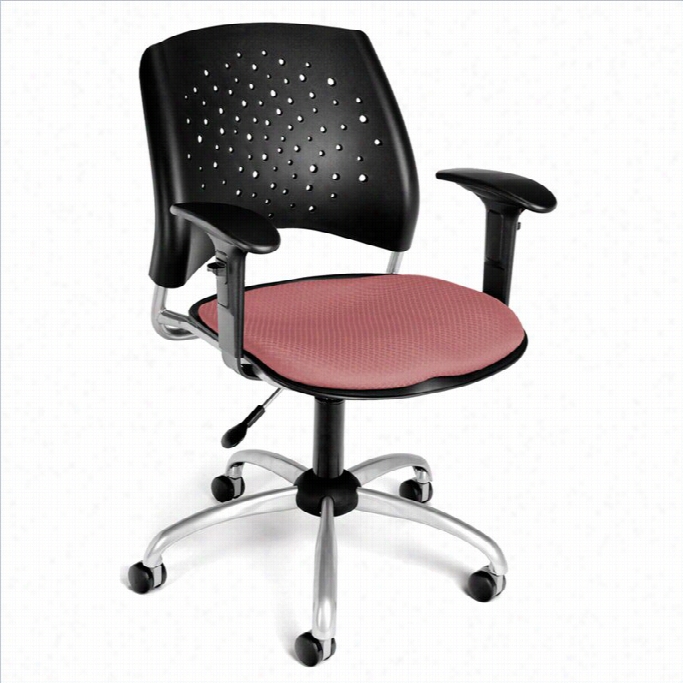 Ofm Star S Wivel Office Chair With Arms In Coral Pink