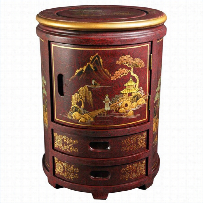 Precious Furniture Japanese Stool In Red