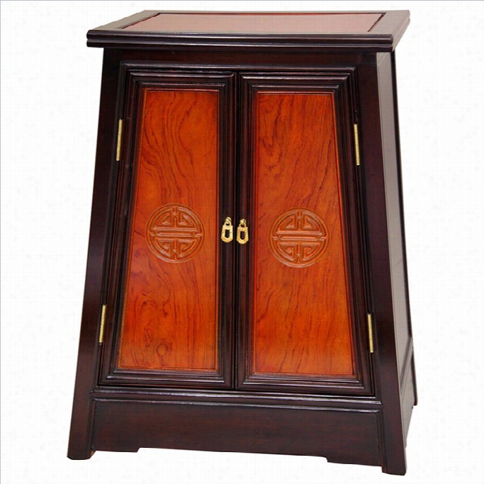 Oriental Long Life Accent Chest In Light And Dark Cherry Stain