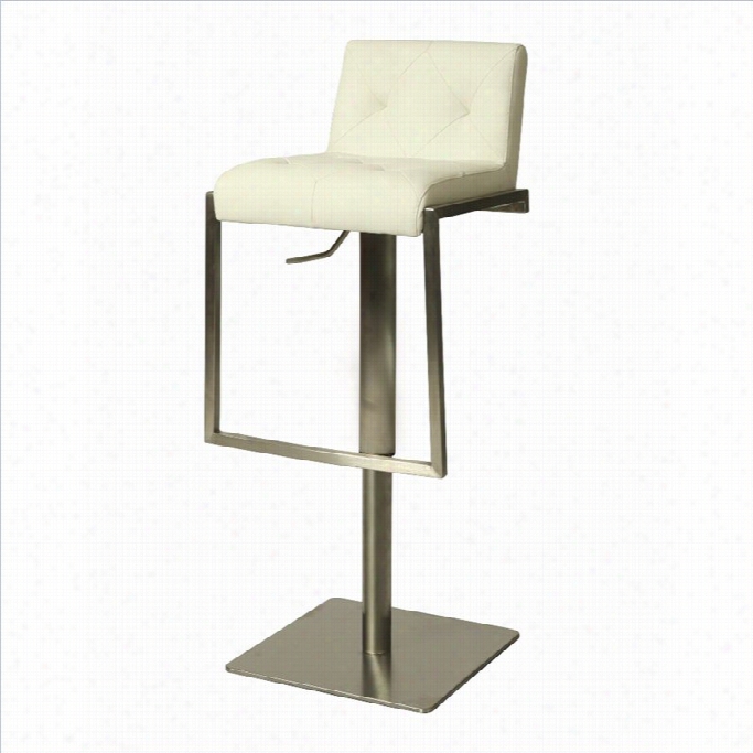 Pastel Furniture Adijon 23.5-33.25 Adjusable Bar Stool In Ivory