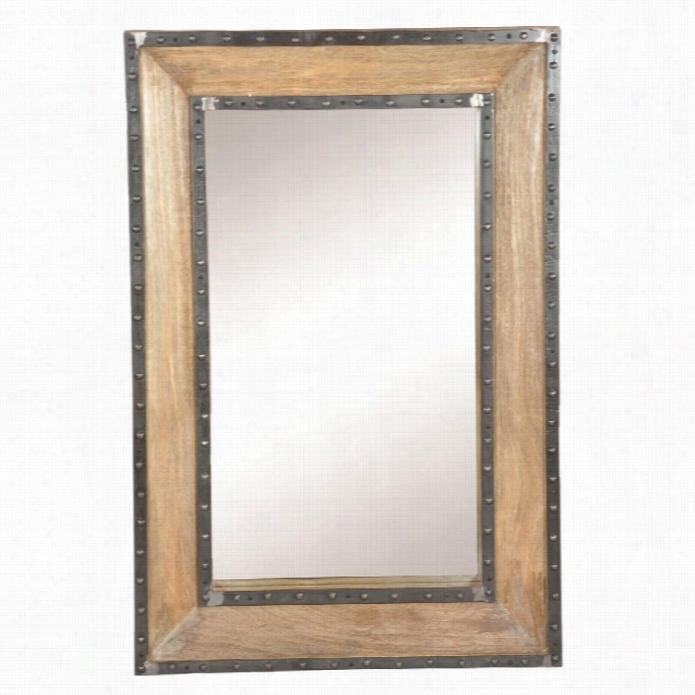 Renwil Nottingham Mirror In Natural Woodand Il Rubbed Bronze