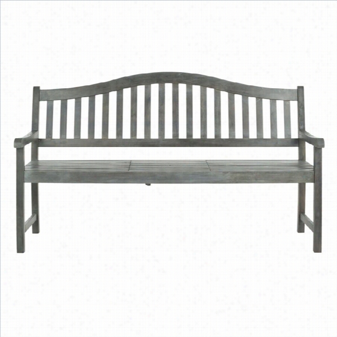 Safavieh Mischa Steel And Ac Acia Wood Bench In Ashg Rey