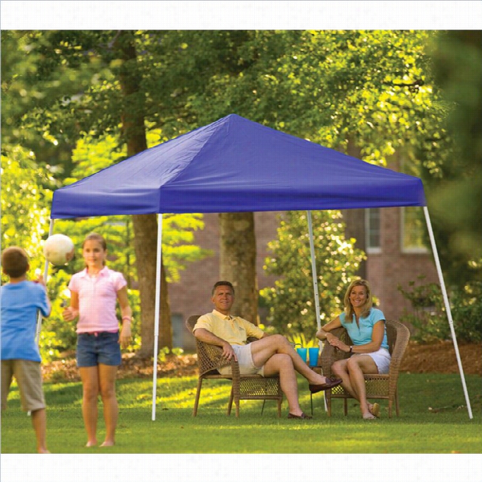 Shepterlogic 10'x10' Sport Pop-up Awning Slant Leg With Cover In Blue