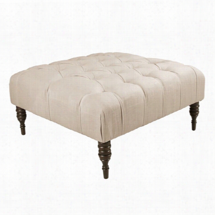 Sk Yline Tufted Ottoman Coffee Table In Talc