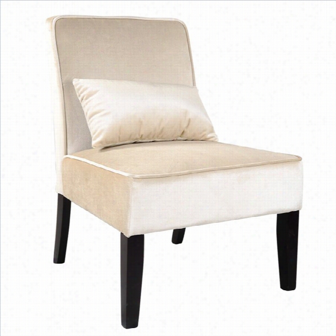 Sonax Corliving Antonio Velvet Lounge Chair In Ivory