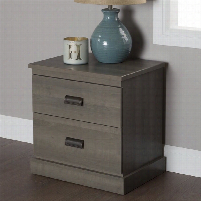 Southward Shore Gloria 2 Drawer Nightstand In Gray Maple