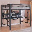 Coaster Full Size Metal Loft Bed with Computer Workstation in Black