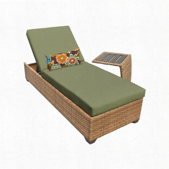 Tk C Laguna Iwcker Patio Lounegs With Side Table In Ilantro