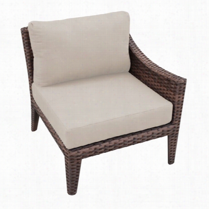 Tkc Manhatttan Left Arm Outdoor Wicker Chair In Beige