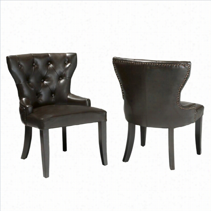 Trent Home Club Chairs  In Chocolate Brown (set Of 2)