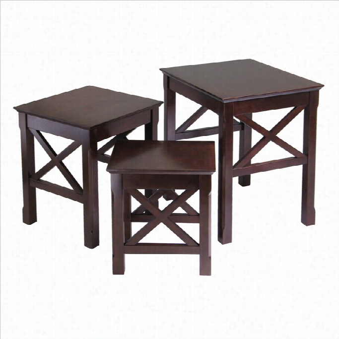 Winsome Xola Nesting Table Set In Cappuccino Finish