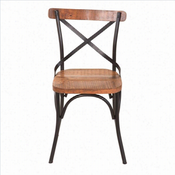 Yosemite Accent Chair In Distressed Metal Frame