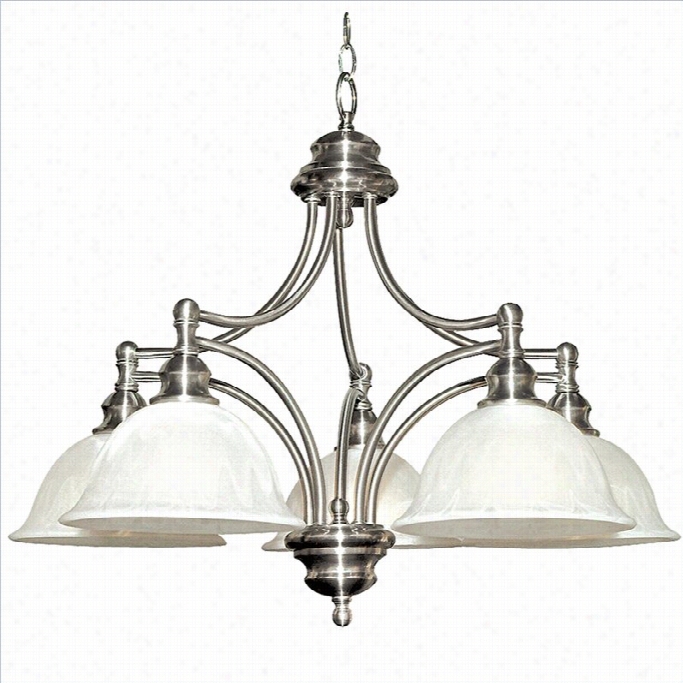 Ypsemite Hhome Decor Broadleaf 5 Lights Chandelier With Shade In Satin Nickel