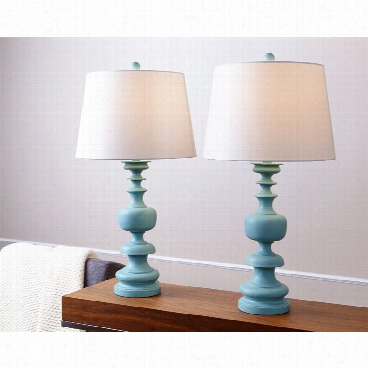 Abbyson Living Alexi Aspiral Shape Table Lamp In Blue (et Of 2)