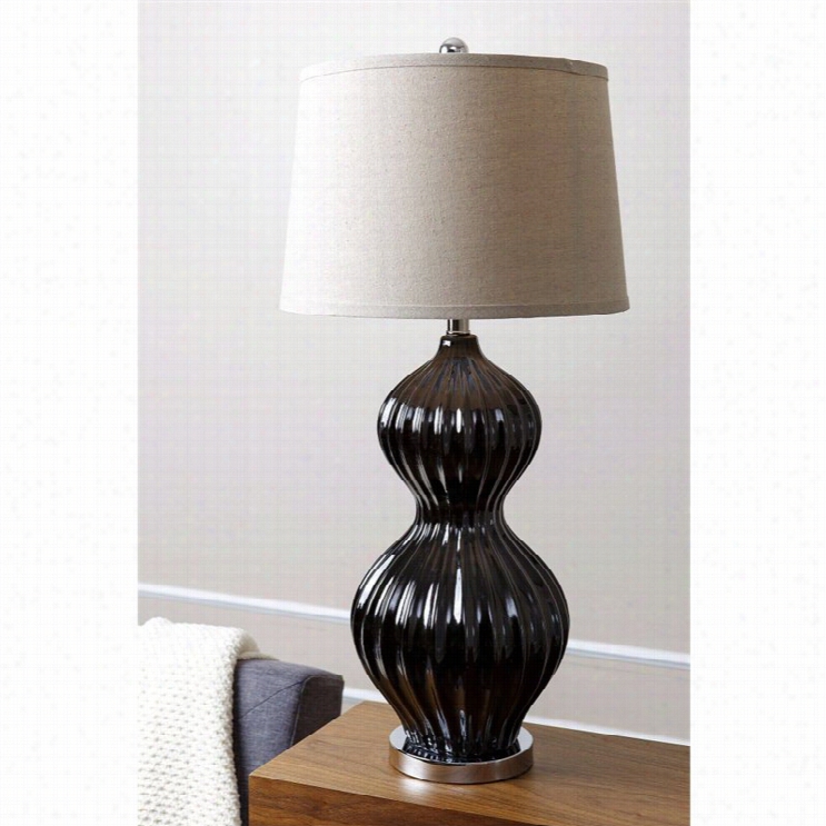 Abbyson Livin Fluted Table Lamp In Black