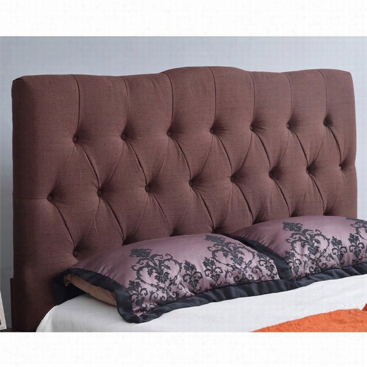 Abbyson Living Hampton Linen Upholstered Full Headboard In Chocolate