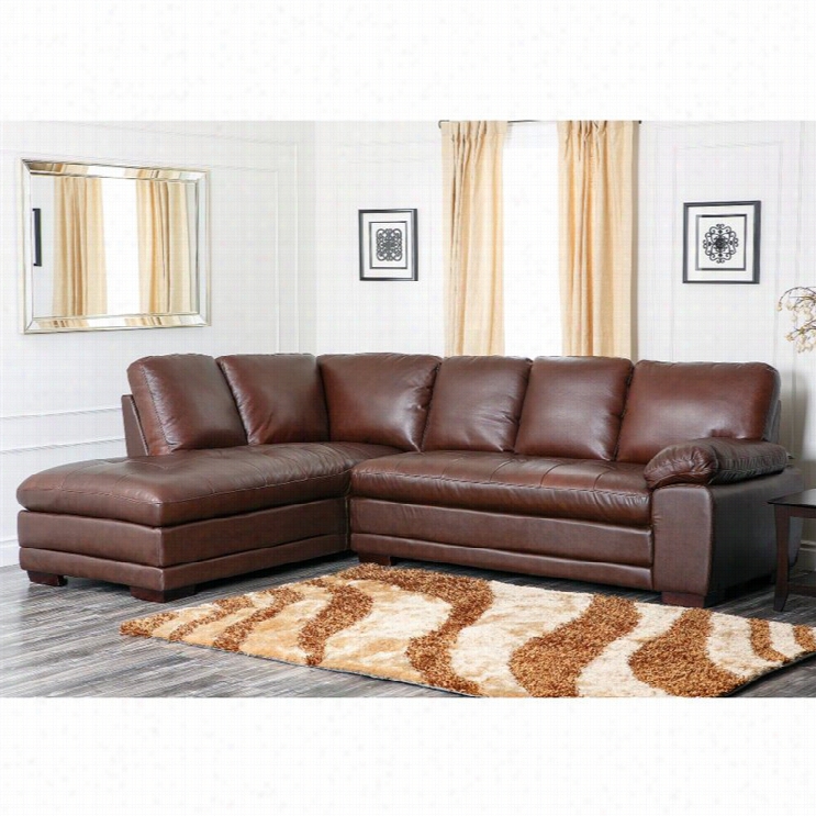 Abbyson Living Parker Leahter Left Facing Sectional In Brown