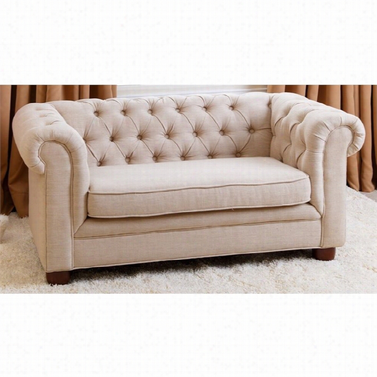 Abbyson Living Rj Kid S Mini Fabriic Chesterfield Sofa In Beige