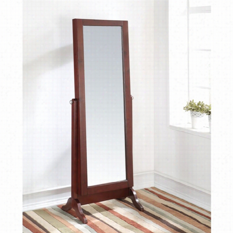 Acme Remiro Mirror Jewelry Armoire In Cherry