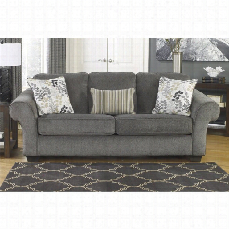 Ashley Makonnen Chenille Sofa In Charcoal