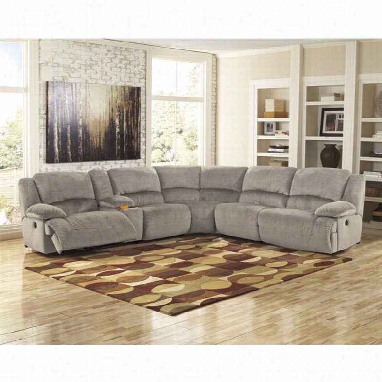 Ashley To Letta 6 P Iece Corner Console Reclining Sectional In Granite