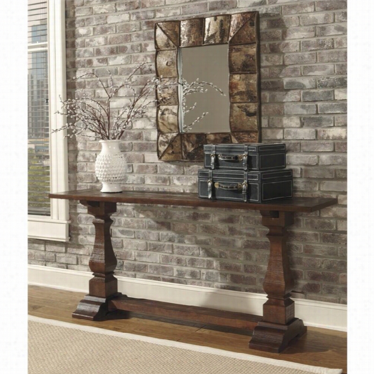 Ashley Vennnilux Console Stand  In Dark Brown